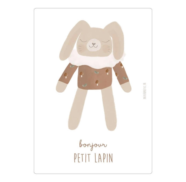 Carte "Bonjour petit lapin" - Papier Poetic