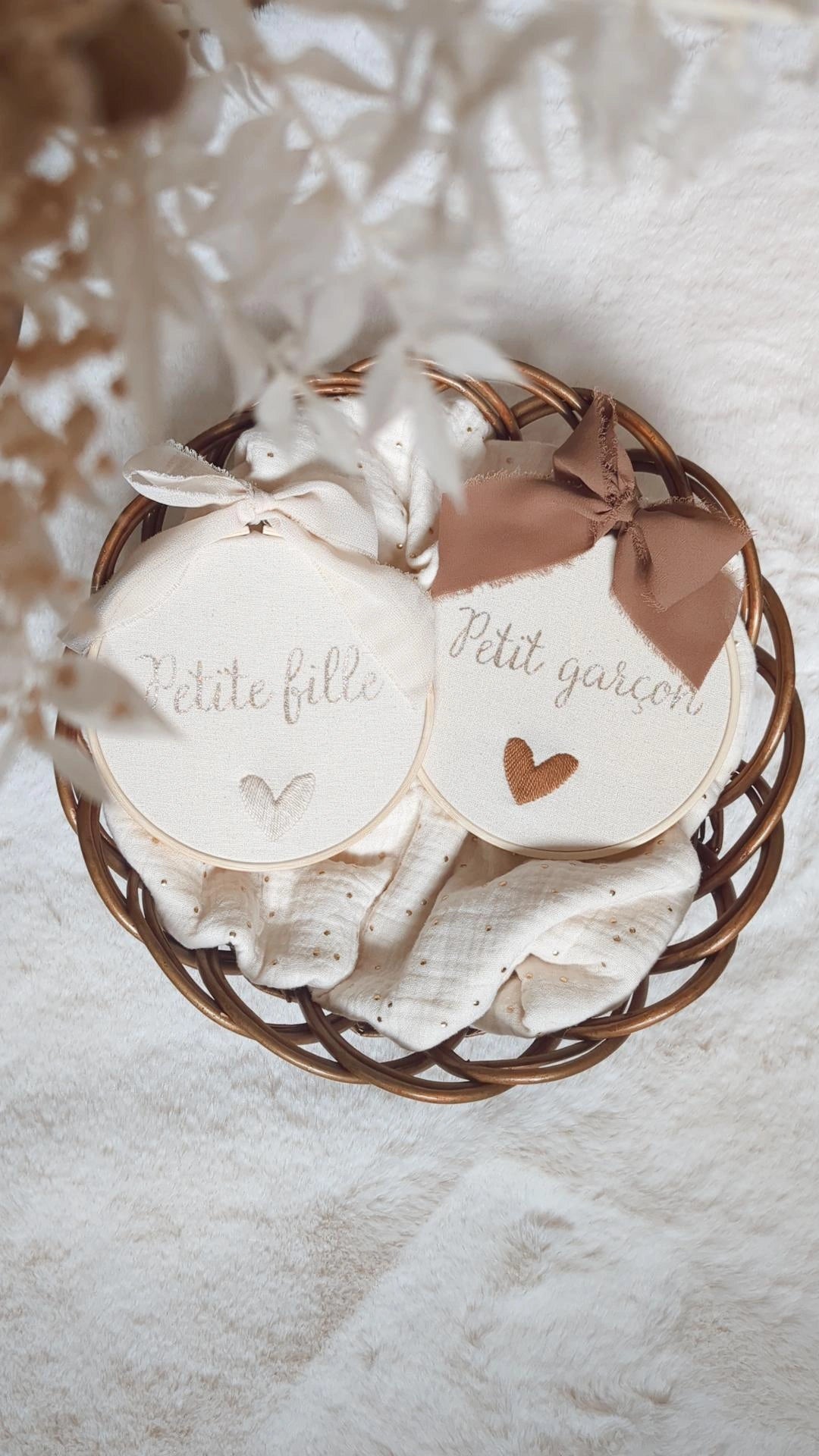 Tambourin Gender Reveal • Déco chambre bébé • Annonce sexe de bébé