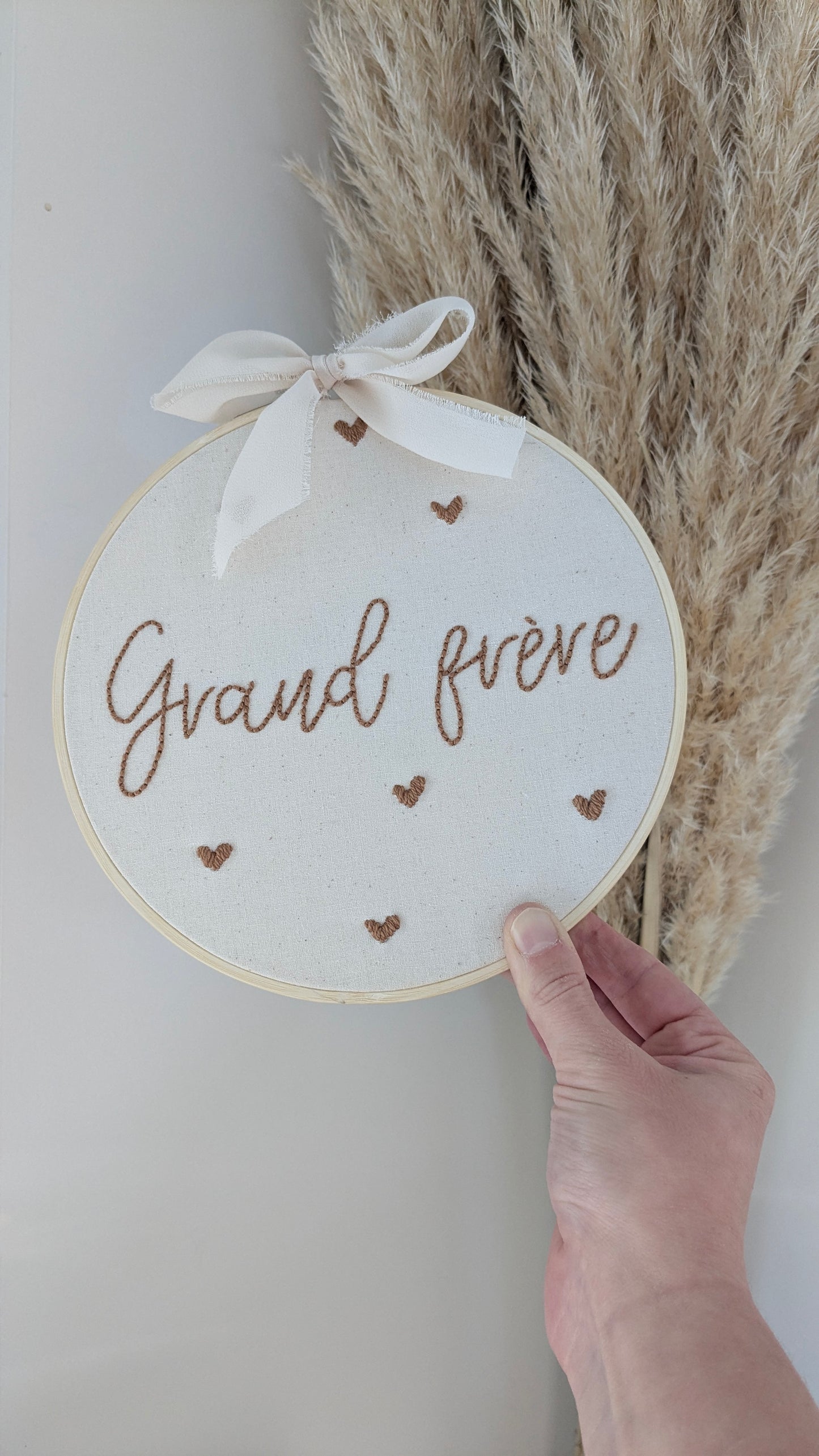 Tambour °Grand frère° / °Grande soeur° • Tambour brodé pour annonce grossesse