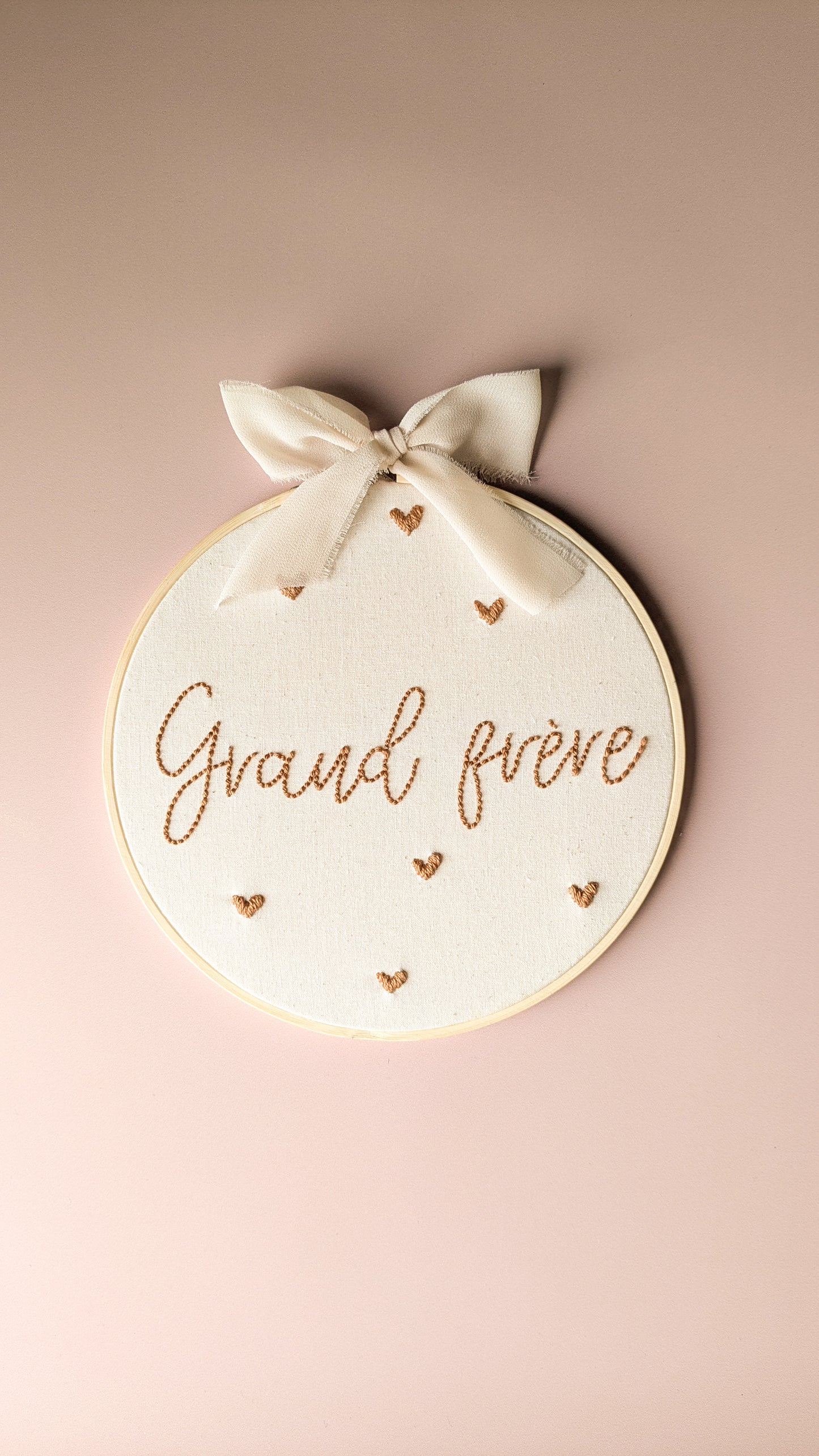 Tambour °Grand frère° / °Grande soeur° • Tambour brodé pour annonce grossesse