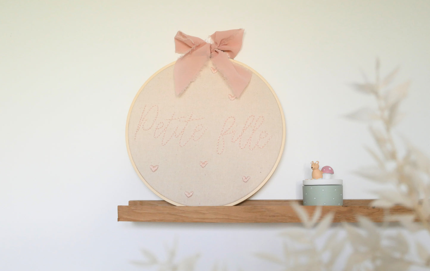 Tambour brodé pour gender reveal • Annonce du sexe de bébé