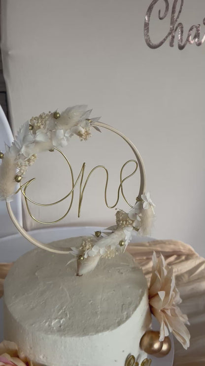 Cake topper fleurs séchées