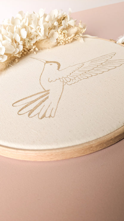 Tambour fleuri "Colibri"