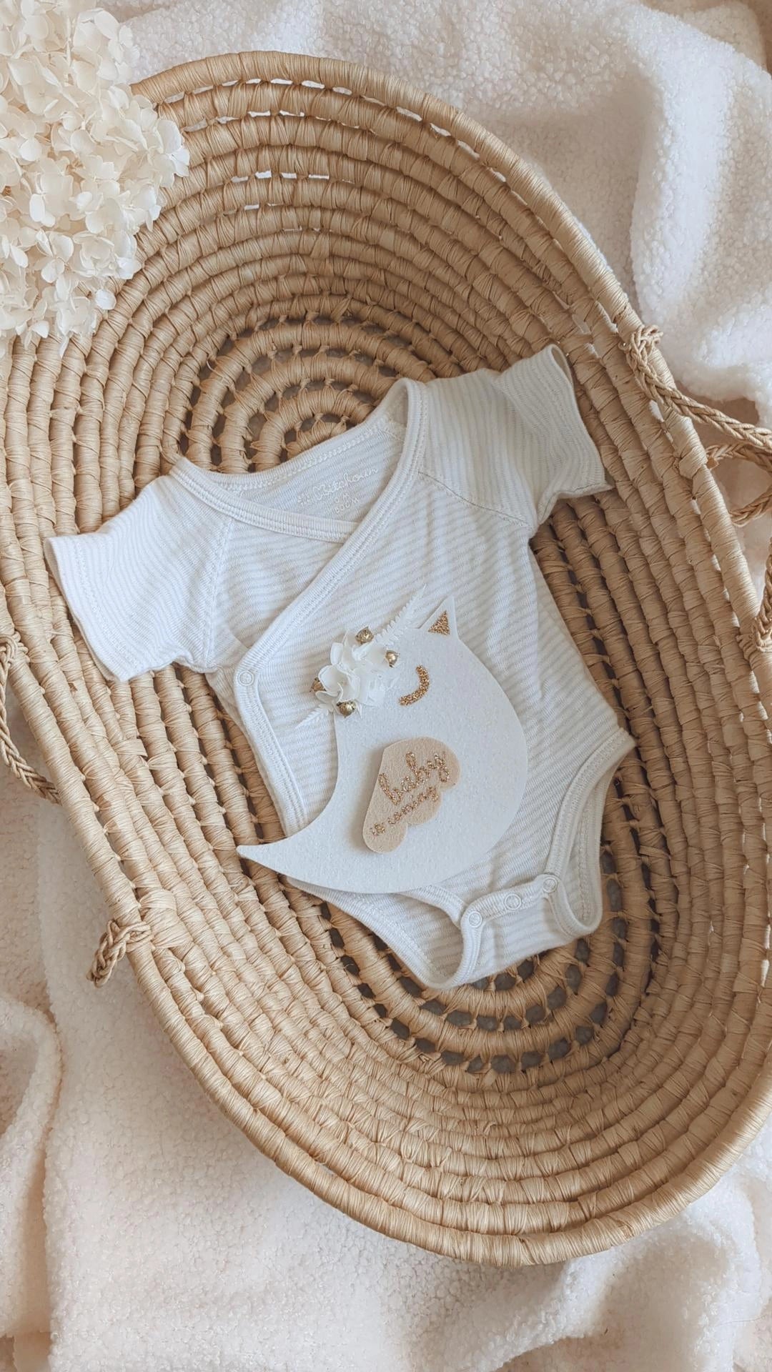 Cartes étapes bébé oiseau en feutrine fleurie