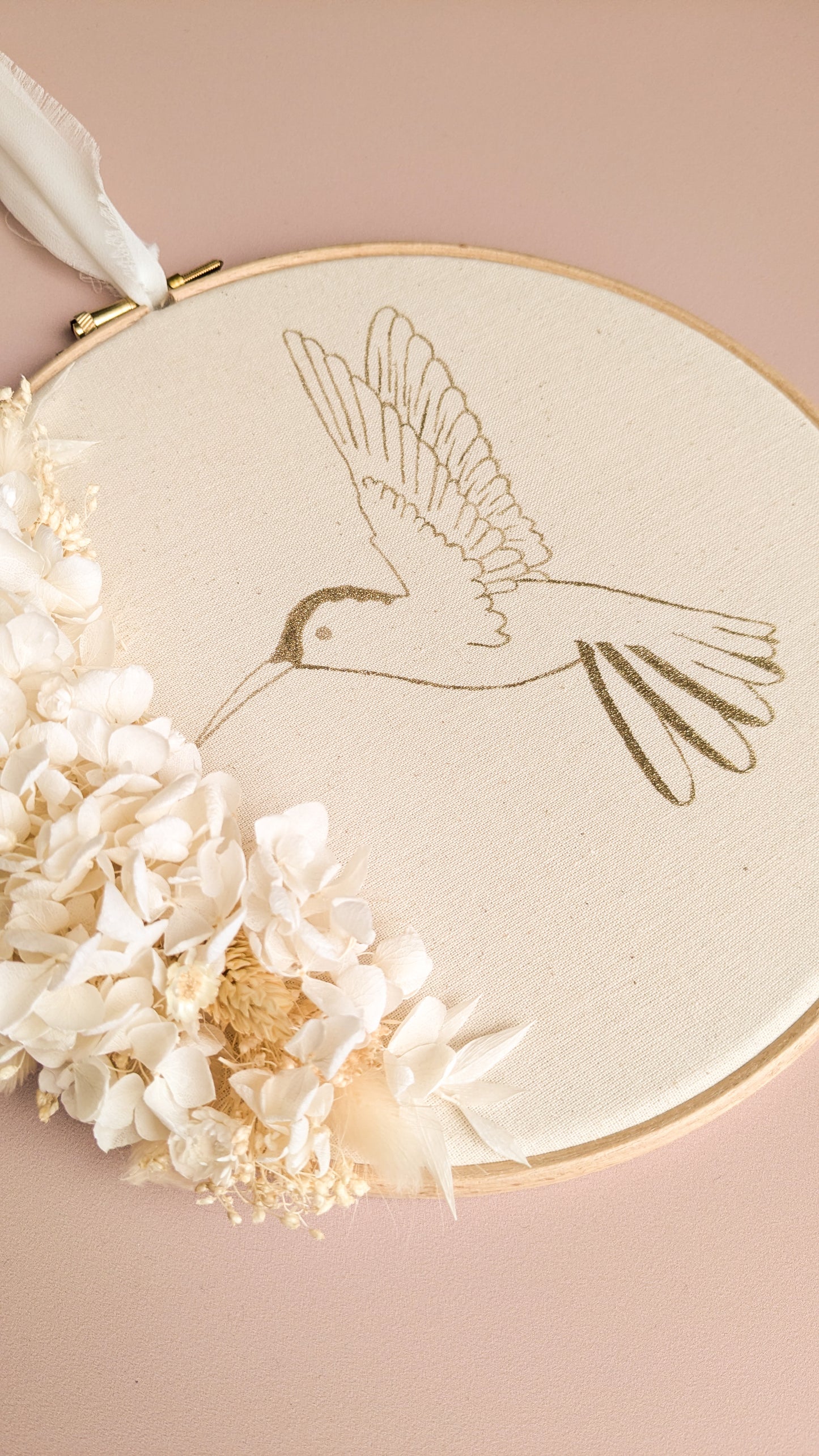 Tambour fleuri "Colibri"