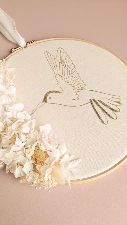 Tambour fleuri "Colibri"