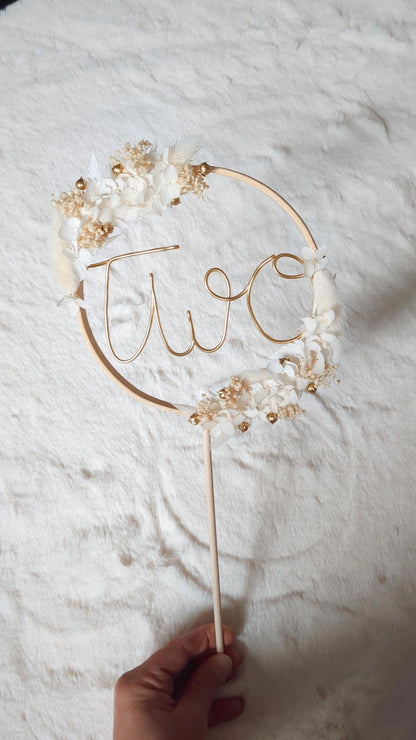 Cake topper fleurs séchées