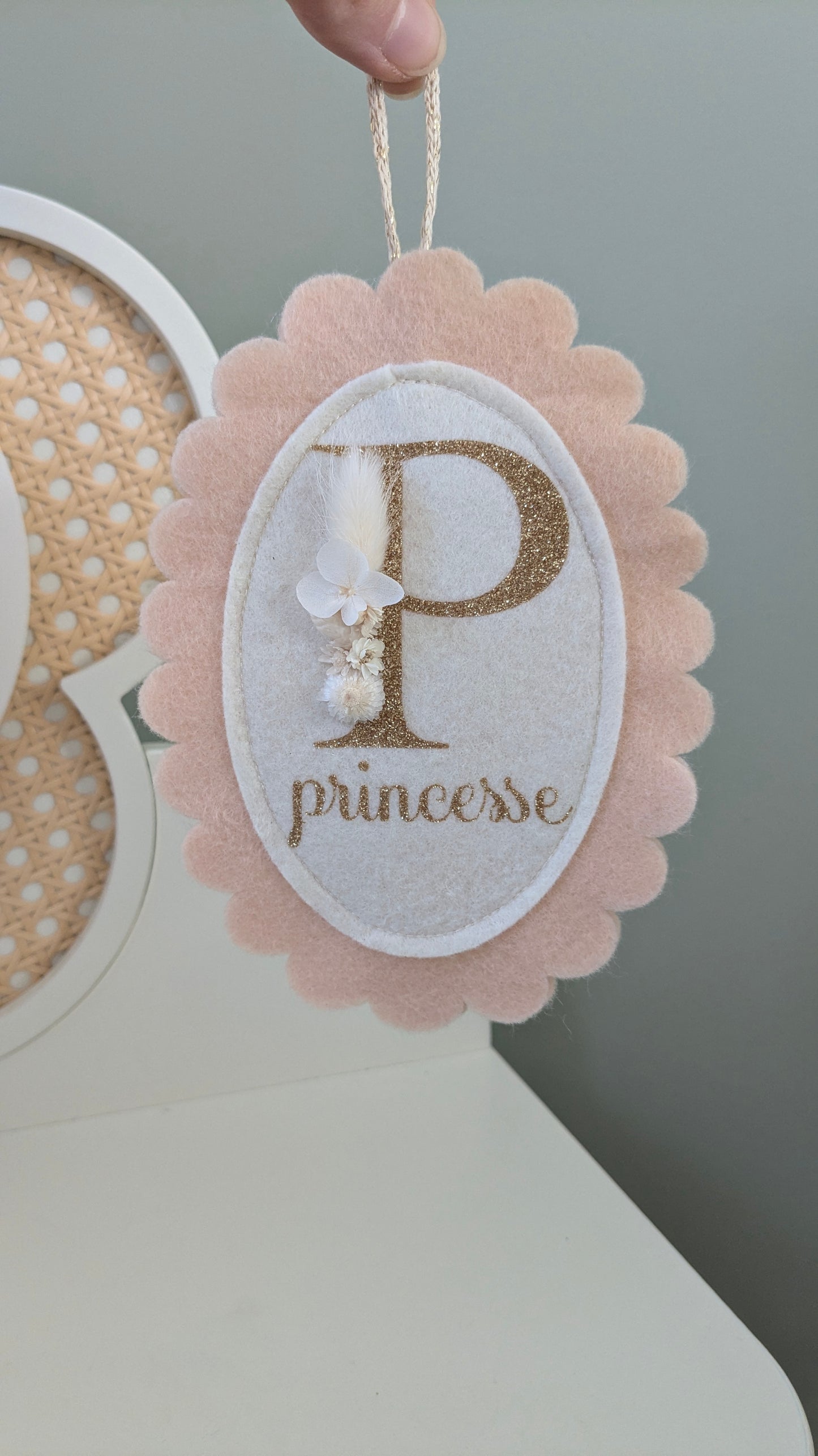 Mini fanion ovale en feutrine personnalisable