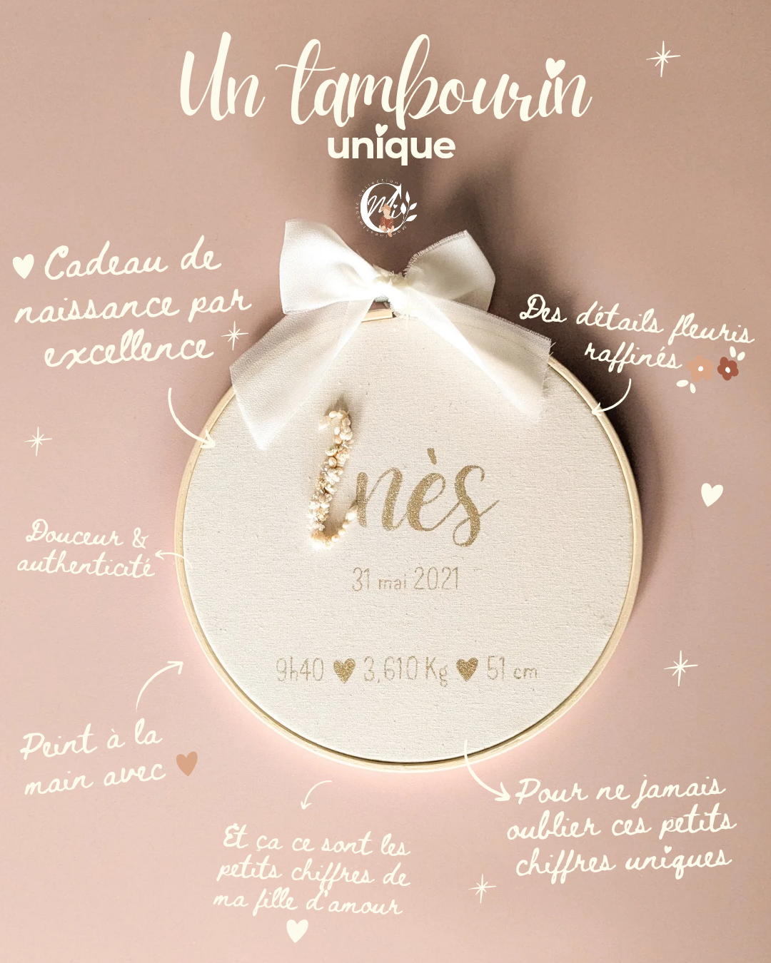 Tambour de naissance "Mes petits chiffres"