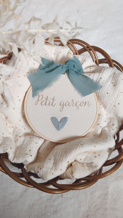 Tambourin Gender Reveal • Déco chambre bébé • Annonce sexe de bébé