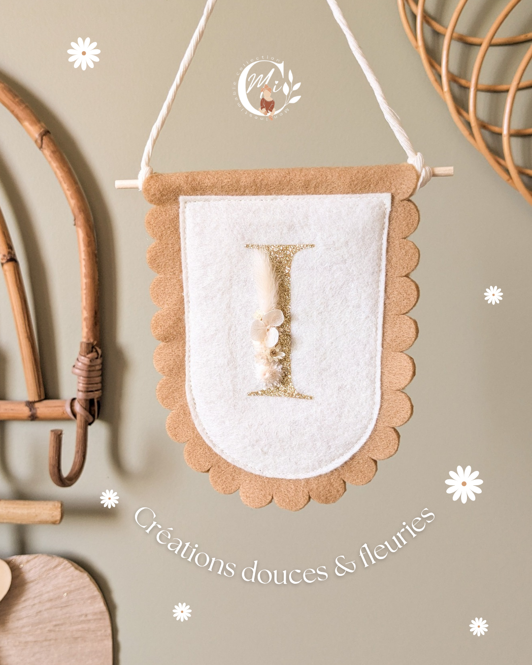 Mini fanion en feutrine personnalisable