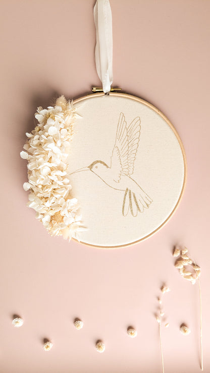 Tambour fleuri "Colibri"