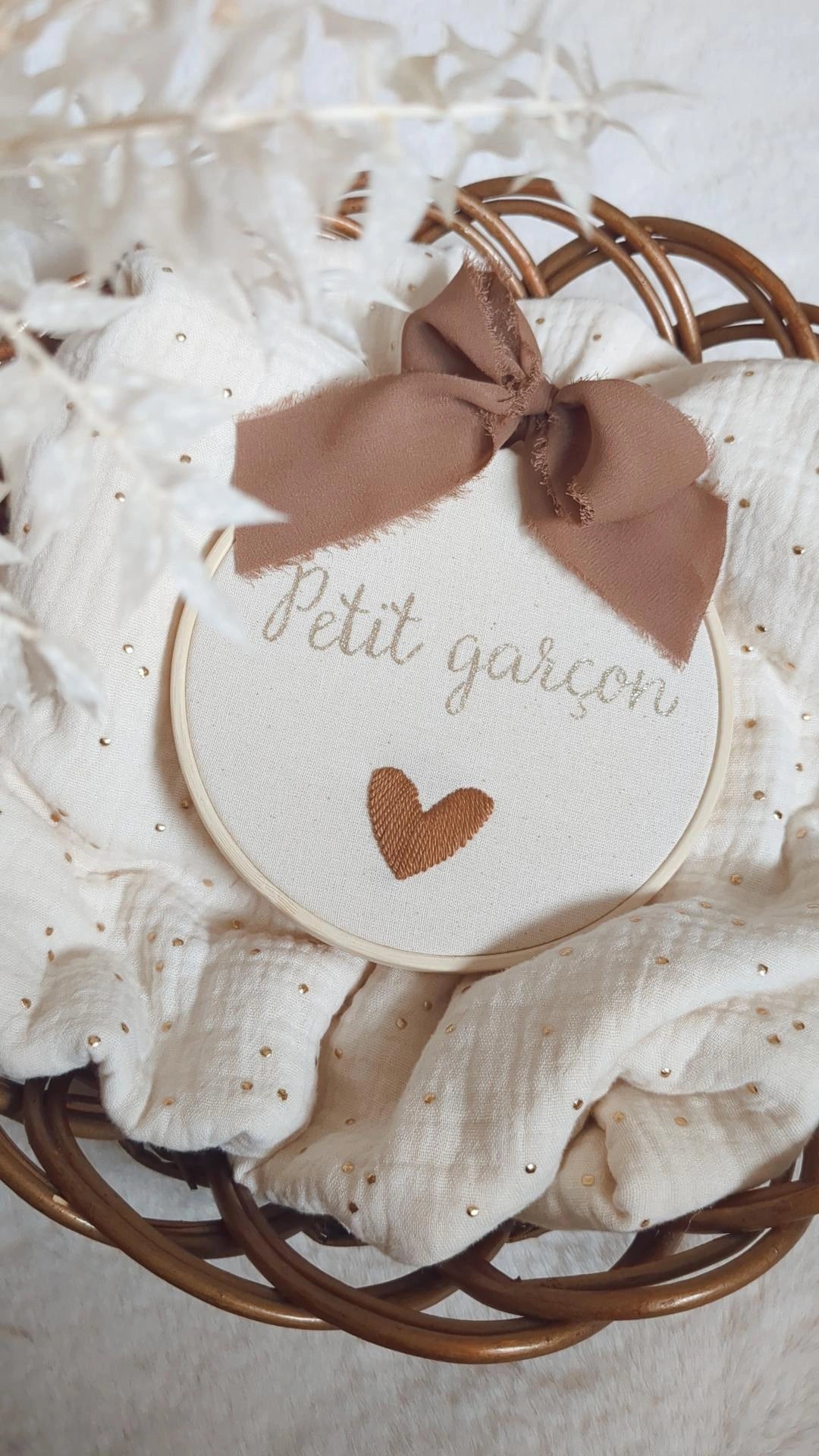 Tambourin Gender Reveal • Déco chambre bébé • Annonce sexe de bébé
